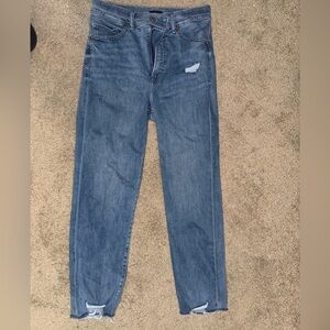 Express Light Blue Skinny Jeans mom jeans super high rise